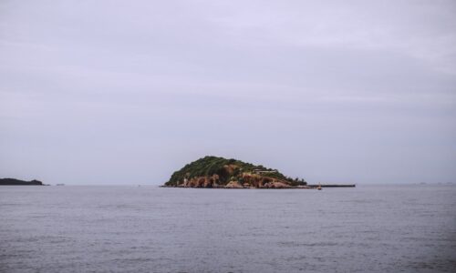 a small island in the middle of the ocean