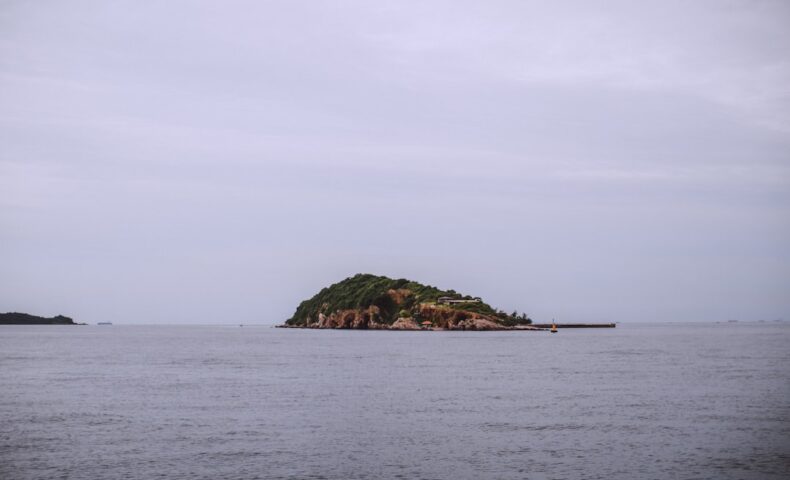 a small island in the middle of the ocean