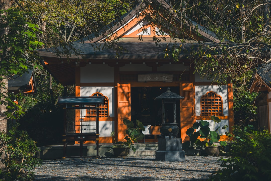 a small building with a lot of plants in front of it
