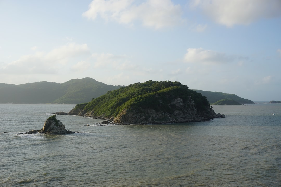 a small island in the middle of a body of water