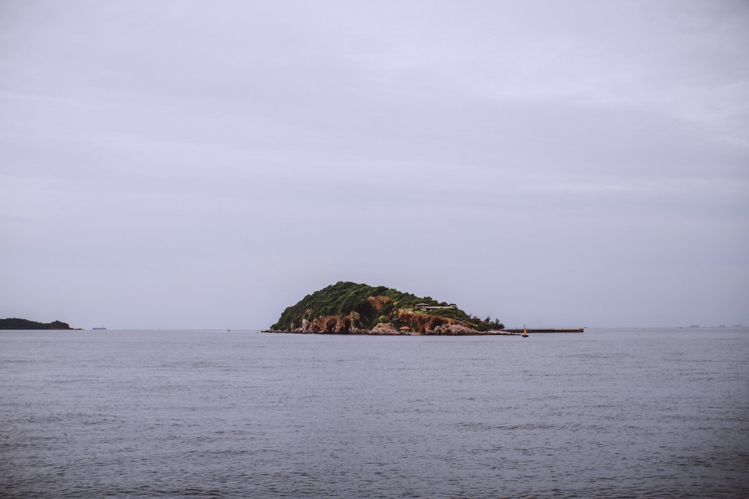 a small island in the middle of the ocean