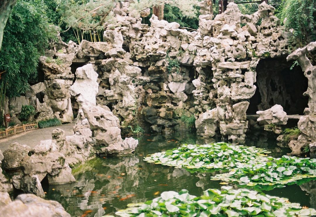 gray rock formation on body of water during daytime