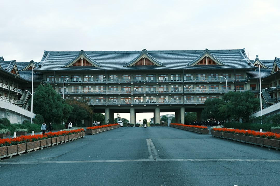 A large building with a wide entryway.